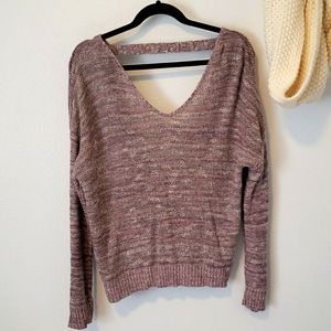 Express Lilac Twisted Back Sweater
